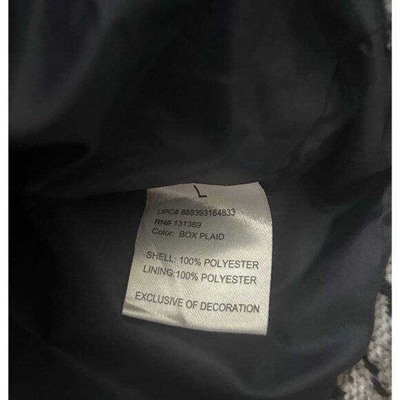 RAMPAGE Button Double Breasted Navy Plaid Coat Jacket Women's Large - Picture 9 of 9